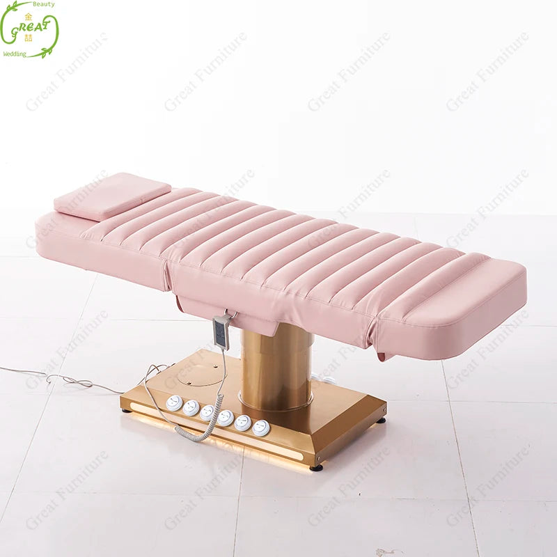 Guangdong Factory Salon Furniture Beauty Facial Bed Electric Hydraulic Esthetician Massage Bed With 3 Motors
