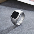 Stainless Steel Jewelry Wholesale Gold Plated 316L Stainless Steel Rectangle CZ Setting Finger Ring for Women Men