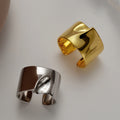 ICEBELA Jewelry Simple Wide Version S925 Sterling Silver Bright Geometric Crease Index Finger Ring Open Women's Smooth Ring
