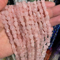 Natural Rose Quartz Polished Stone Bead Loose Tumbled Gemstone Bead for DIY Bracelet Jewelry Making Irregular Nugget Shape