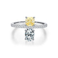 Daidan Ladies Ring Cz Jewelry Silver Rings Women 925 Sterling Yellow Zirconia Round Oval Engagement Ring