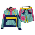 Custom Casual Print Plus Size Polyester Summer Breathable Streetwear Women Men Two Piece Shorts Zip Hoodie Windbreaker Jacket