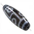 Wholesale Buddhist Jewelry Natural Tibetan Agate Dzi Beads Oval Six-eyed Two Tone 38x12mm Hole:Approx 2.5mm 814646