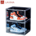 Lavinia 2026 Quick Delivery Shoe Organizers Storage Folding Sneaker Shoe Box Foldable Wholesale Clear Shoe Storage Box