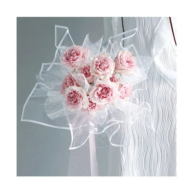 AM-FMC09 Ammy 58*58cm Transparent Decorative Edge Glass Paper Waterproof OPP Wrapping Paper Flower Packaging Material