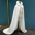 Winter Jacket Long Warm Wedding Capes White Cloak Floor Length Bride Shawl Faux Fur Cape Coat Adult Bridal Wrap