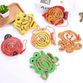 Wooden Magnetic Track Maze Toy Cute Animal Wooden Toy Brain Teaser Intellectual Jigsaw Board Kids Early Educational Puzzle Game