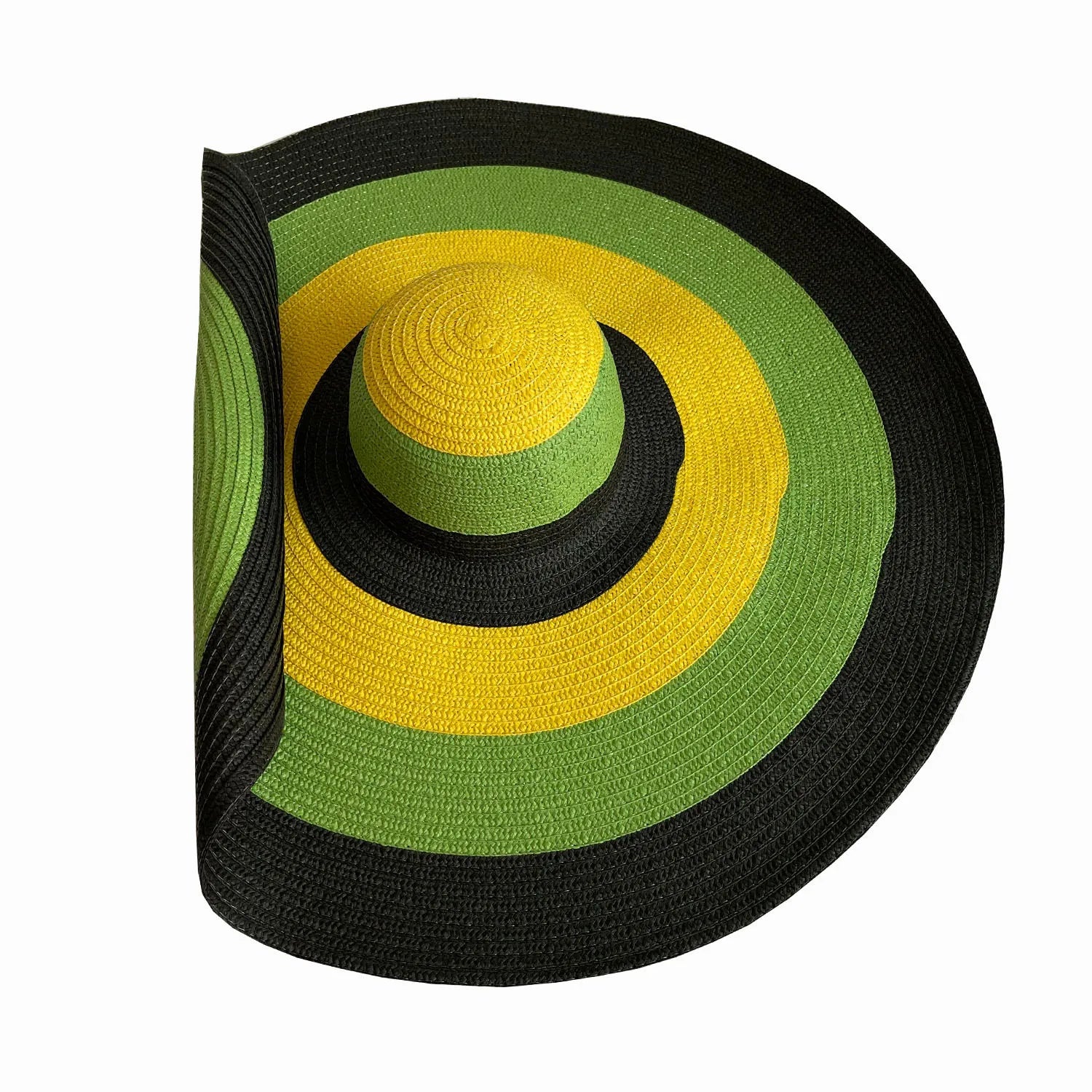 Women Ladies Colorful Stripe 25cm extra Wide Brim Summer Beach Big Floppy Straw Hats Packable Roll up UPF 50+ Beach Sun Hats