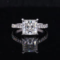 Starsgem Square Diamond 5 Carat Invisible Set 5ct Princess Cut Moissanite Ring
