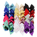 MIO Wholesale 4.5 Inches Colorful Glitter Sequin Bow Knot Kids Hair Ribbons Clip Alloy Duckbill Clips for Women
