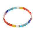 Go2boho 2023 New Handmade Geometric Bohemian Rainbow Glass Tila Beads Children's Elastic Stretch Bracelets Wedding Anniversary
