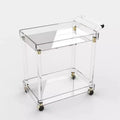 Modern Home Kitchen Food Delivery Cart Metal Acrylic Trolley for Dining and Hotel Service Fashion Removable Design