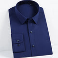 Yageifei Men's Office Formal Shirts Good Quality Cotton Solid Long Sleeve Collar Shirt for Man