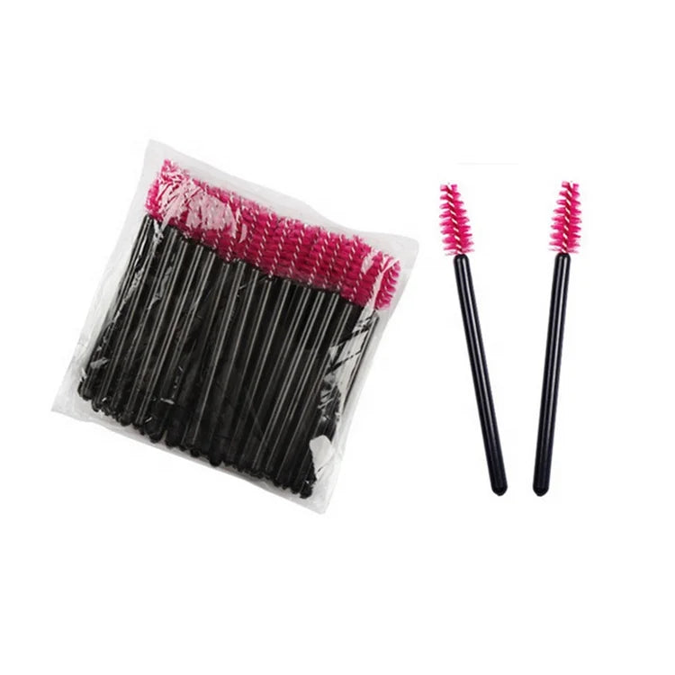Wholesale Eco Friendly Eyelash Brushes Reusable Mini pink Nylon Disposable Mascara Wand