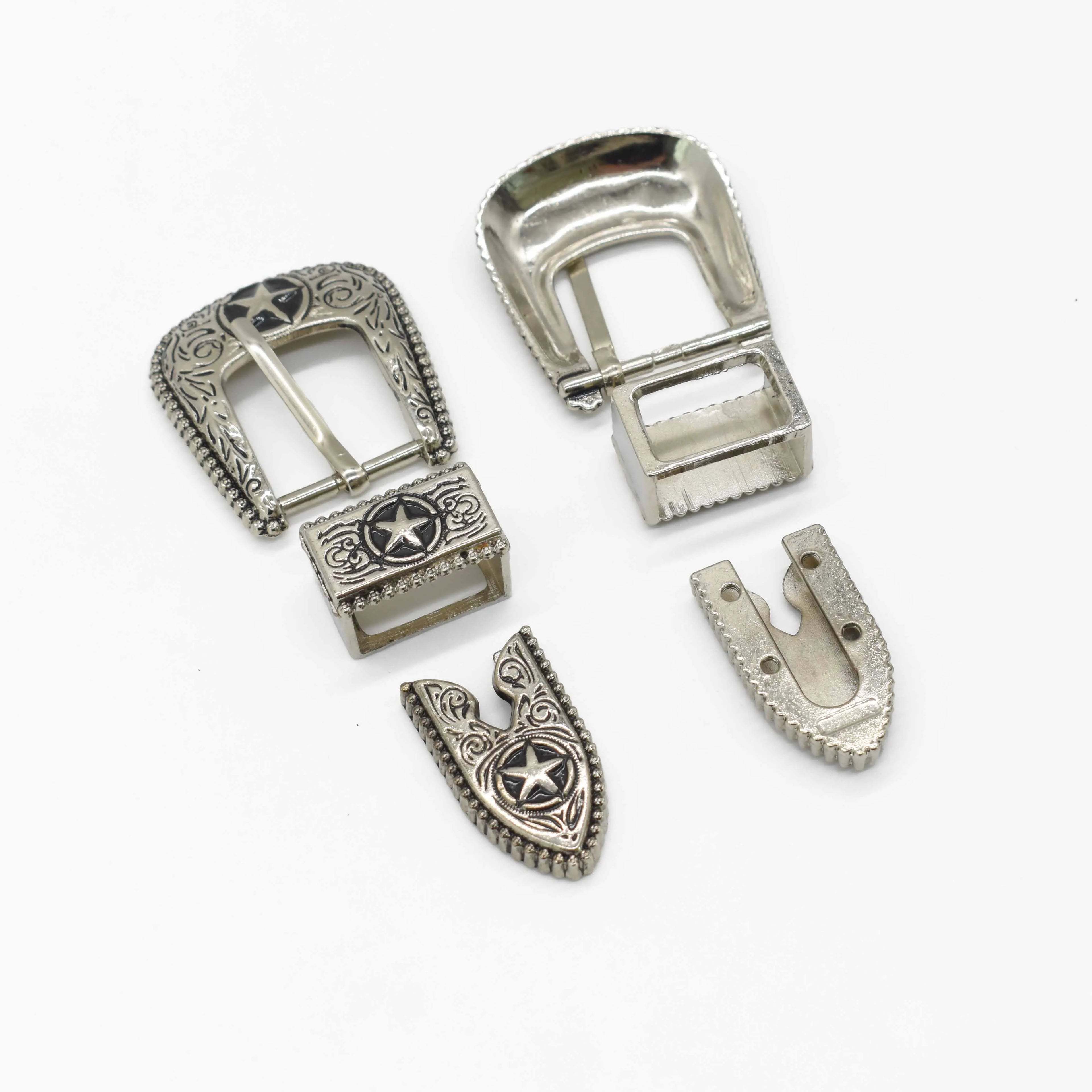 Wholesale 3 Pieces Belt Buckles Cowgirl Buckle Set With Engraved Design