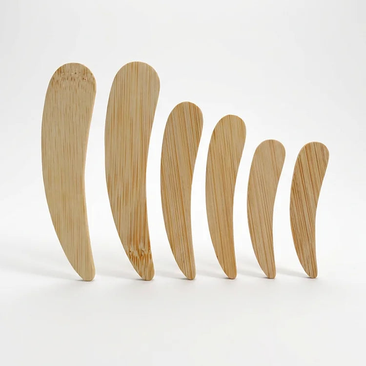 Wholesale Sustainable Wooden Mask Scraper Skin Care Cream Applicator Spoon Custom Logo Beauty Tools Bamboo Spatula