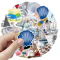 50 Pcs Ocean Navigation Self Adhesive Stickers for Draw bar Box Guitar Water Bottle Cupboard Suitcasephone case and Books
