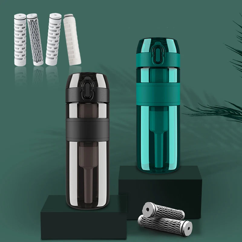 New Arrival Tritan BPA Free Outdoor Portable Alkaline Outdoor Filter Hiking Bottles Filter Bottles Camping Water Filter Bottle