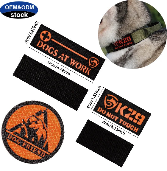 Custom Oxford Wear-Resistant Removable Hook and Loop Fastener Waterproof Tactical Reflective Patches for Dog Harness