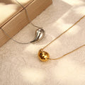 Jewelry 18k Gold Plated Big Tear Drop Necklace Stainless Steel Chunky Waterdrop Statement Necklace