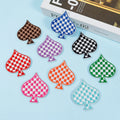 New Hot  Iron on Embroidered Colorful Checkered Spade Patch for Hat Hoodies Decoration