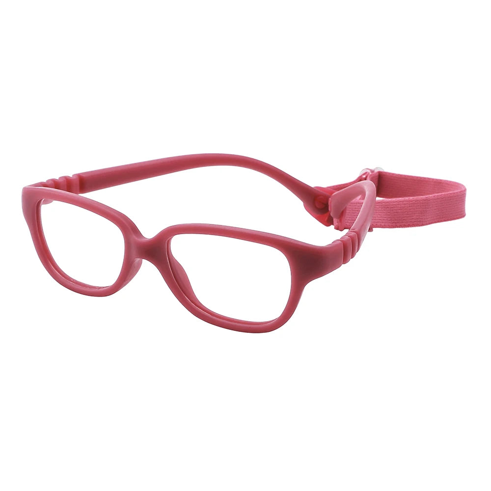 Wholesale High End Fashionable Safety Children Flexible Optical Kids Eyeglasses Eyewear Frames with Straps Rubber Kids Glasses