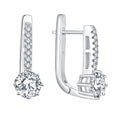 2024 Trendy Girls Party Gift Fine Jewelry 6Mm Round White Cz Woman 6 Prong Earrings Silver 18K Gold Star Hoops Earring