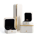 Wholesale White Leather Jewelry Box Creative Fine Ring Box for Wholesale Jewelry Leather Material Stylish Packaging