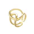 925 Silver 18K Gold Plated Chain Knot Ring Women Chunky Double Line Cross Winding Trendy Jewelry Weddings Parties Rhodium