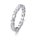 925 Sterling Silver All-Around Band with Round Infinite Elements Zirconia Rings