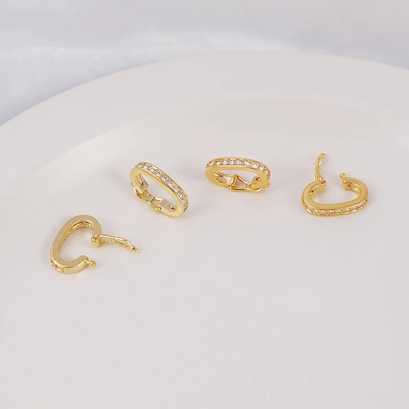 Jewelry Pendant Connect Clasp Brass Plating 18K Pendant Connect Clasp High Color Preservation Plated Gold C Shape Hook Clasps
