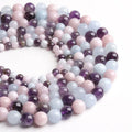 Natural Lavender Loose Beads Amethyst Aquamarine Pink Opal Beads Strands 6/8/10mm Handmade Materials for Bracelet Making