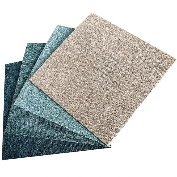 Heavy Duty Cushioned Carpet Floor Tiles 20x20 Inch Light Grey 20pcs Commercial Prayer Home Carpet Tiles 50X50CM