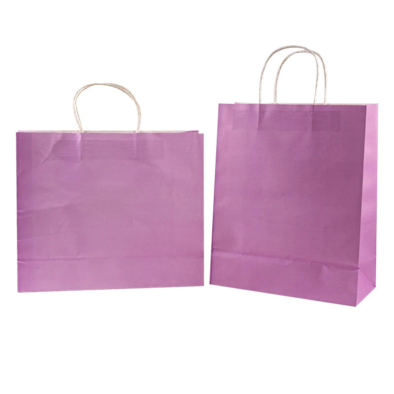 Recyclable 130gsm Kraft Paper Bags Reusable Shopping Paper Bags with logo Customized Coloured Paper Bag with Twisted Handle