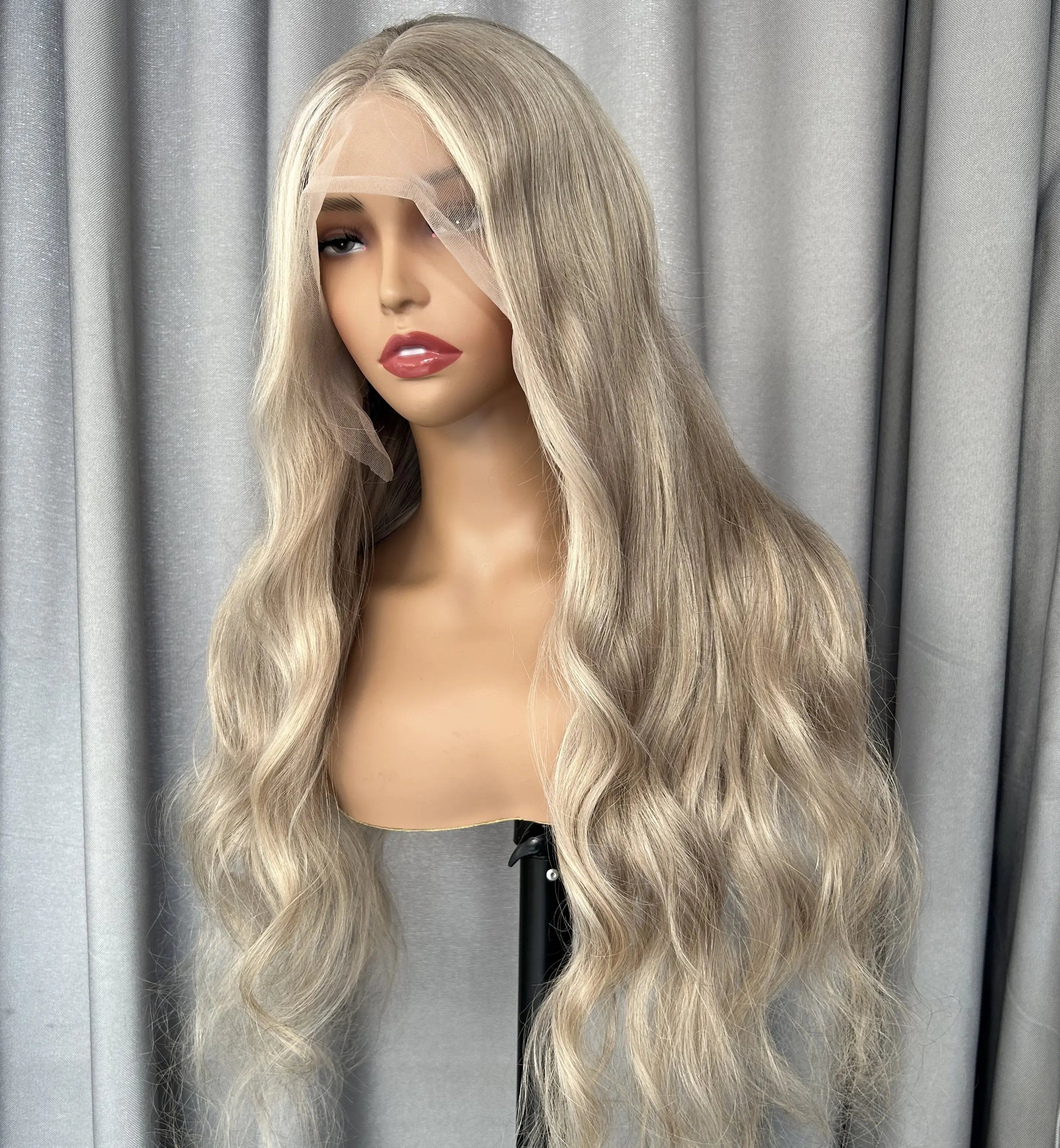 Glueless Lace Front Wig European Human Hair HD Full Lace Wig Highlight Blonde Color Lace Front Wig for White Women