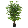 Factory Cheap 120CM 4FT Faux Green Plant Bonsai Silk Leaves Potted Indoor Natural Artificial Ficus Tree for Interior Decoration