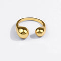 Fashion Gold Plated Geometric Adjustable Cuff Rings Double Teardrop Open Finger Rings for Women Jewelry