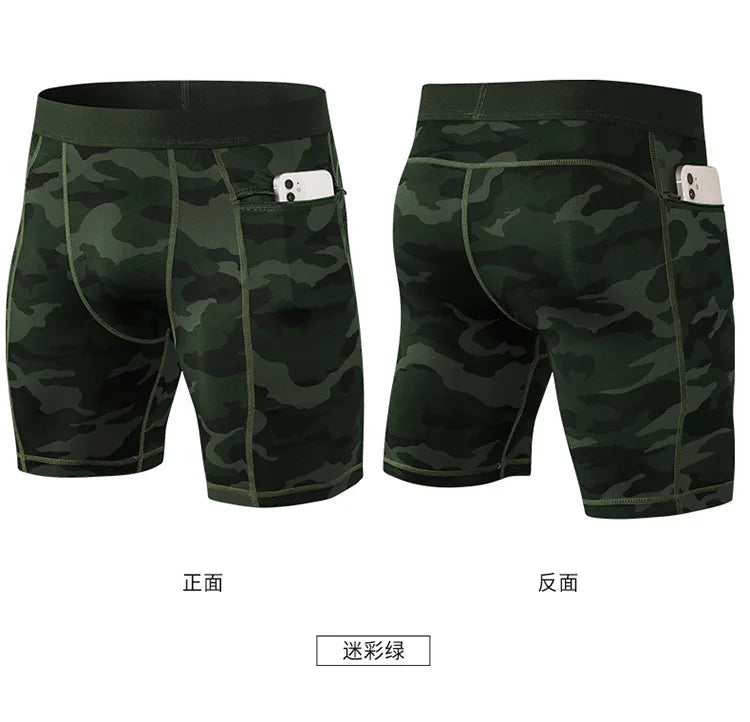 Ready to Ship Custom Compression Shorts Mens Pro Underwear Athletic Baselayer Running Fitness Workout Training Zip Pocket Shorts