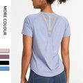 Womens Short Sleeve Workout Shirts Crew Neck Running Tee Yoga Athletic Tops