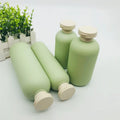 Matte Green HDPE Squeeze Bottle with Flip Cap 200ml 250ml 400ml 750ml Plastic Shampoo Bottles with Pump in Stock