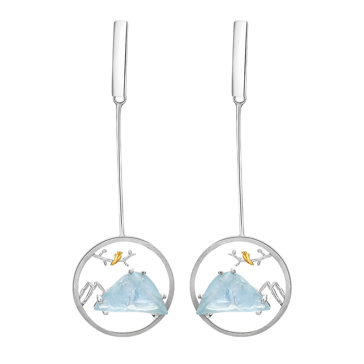 Lotus Fun New Arrival 925 Sterling Silver Dangle Earrings Silver Hoops Stone for Woman Fine Jewelry for Women