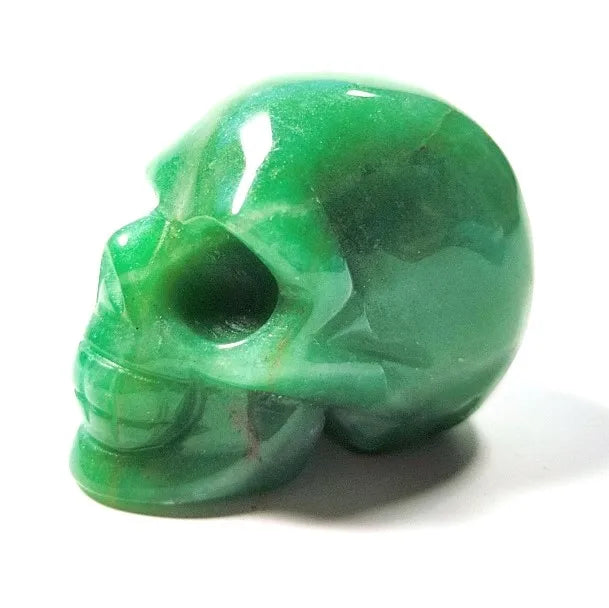 Huiying New 2025 new design carved 2 inch natural green aventurine stone skull carving for sale Crafts