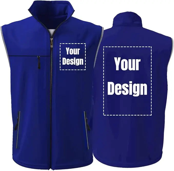 High Visibility Royal Blue Reflective Safety Vest   Unisex  Sleeveless Jacket Volunteer Clothing Custom Logo