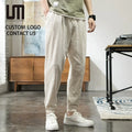 Liu Ming Clothing Manufacturers Custom 2025 Summer Korean Fashion New Solid Color Cotton Plus Size Men Trousers