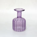 Wholesale Small Mini Purple Colored Ribbed Flower Glass Vase Bud