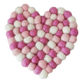 Heart Shape Cup Mat Handmade Felt Wool Ball Rug Absorbable Wool Coaster