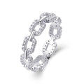 925 Sterling Silver Fine Jewelry Moissanite Chain Ring Hip Hop Personalized Jewelry Rings for Women Party