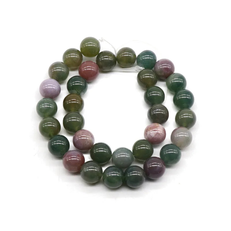 DIY DIY Natural Stone Moss Agate Beads Dark Green Agate Beads For Jewelry Making Necklace Bracelet