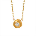 Classic Temperament Stainless Steel 18K Gold Plated Sparkling Irregular Zircon Pendant Necklace for Lady Daily Dressing