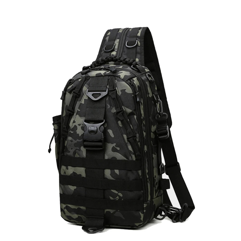 8L Nylon Backpack Fashionable Camouflage Design Outdoor Sports Waterproof Commuters Hiking Fishing Men Crossbody Chest Bag